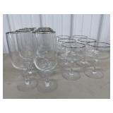 Platinum rim Wine & Water Goblets