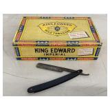 King Edward Cigar Box & Vtg. Straight Razor