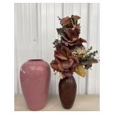 Hager Ceramic Vase, vase w/ artificial flowers