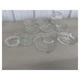 Misc Glassware, divided dish, bowls, candle