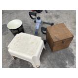 Plastic Stool, trash can, exercise machine &