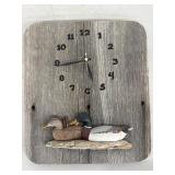 Wooden Mallard Duck Clock by Maurice Teeters