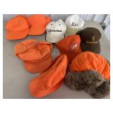 Various Neon Orange Hats & misc hats