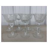 Fostoria Etched Crystal Champagne Glasses
