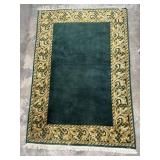 Antique Green & Gold Wool Rug