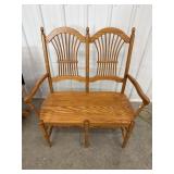 Oak 2 seat Bench