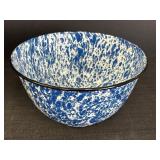 Blue & White Swirl Enamelware 10.5" Mixing Bowl
