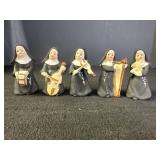 5- 3" Napcoware Nun Musical Figurines