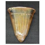 Carnival Glass Wall Pocket Marigold Ribbed Design