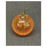 Crackle Glass Pumpkin Paperweight
