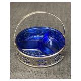 Cobalt Blue 3 Section Candy/Nut/Relish Dish In