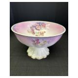 6" Hand Painted Gold Medal Owen Minerva Compote