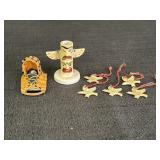 Vtg Totum Pole Toothpick Holder, Skookum