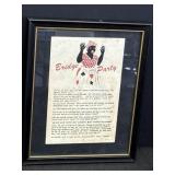 Vtg "Bridge Party" framed novelty humor,
