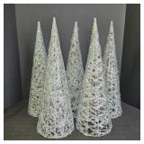 5 Silver with Blue Ornament Tree Decor