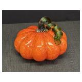 Orange Glass Pumpkin w/ Green Stem