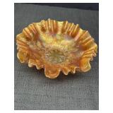 Fenton Marigold Carnival Glass scalloped rim dish.