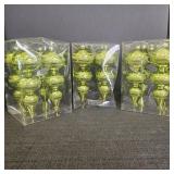 3 boxes of Green Ornaments