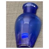 Cobalt blue glass wall pocket, 10.75in tall