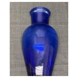 Cobalt blue glass wall pocket, 10.75in tall