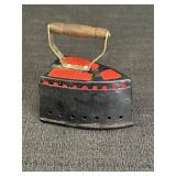 Vtg Iron Shaped Pin Cushion w/ Tape