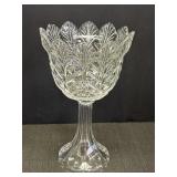 Crystal Etched Tulip Pedestal Bowl