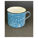 Blue & White Swirl Enamelware Big Mug