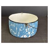 Blue & White Swirl Enamelware 8" Pot