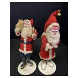 Vtg. Japan Felt/ Spun Cotton Christmas Santas