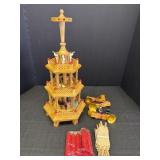 Vtg. 3 layers candle Christmas windmill
