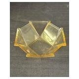 8.25" Geometric Yellow Glass Bowl