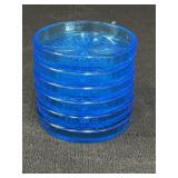 6- 3.25" Blue Glass Coasters