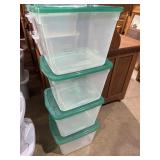 (4) Rubbermaid Storage Containers W/ lids