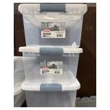 (3) Sterilite 15qt. Storage Containers W/ lids