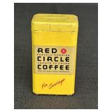 Vtg Red Circle Coffee Tin Bank