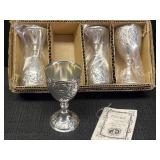 4 - 3.25in silver-plated goblets from the Crown