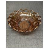 Imperial Glass Amber Laced Edge 9" Serving Bowl.