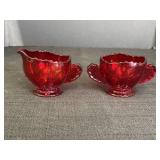 Radiance Ruby Red Cream & Sugar Bowls