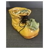 Porcelain Boot & Frog Planter