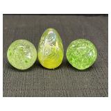 Art Glass Paperweights, Egg Shaped &