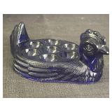 Cobalt Blue Glass Chicken Egg Holder