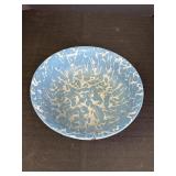 11" Blue & White Swirl Enamelware Bowl