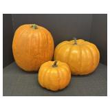(3) Foam Decorative Pumpkins