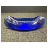6.25" Cobalt Blue Glass Canoe Bowl