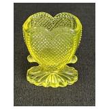 Vaseline Glass Heart Shaped Toothpick