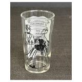 Federal Glass Etched Bride & Groom Glass