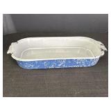 Blue & White Swirl Enamelware 13x7.5" Pan