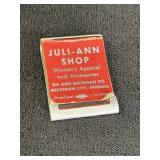 Michigan City adv. matchbook & aluminum cover w/