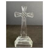 9" Clear Glass Standing Cross