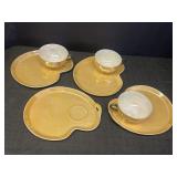 Vtg porcelain lusterware cup and snack tray set